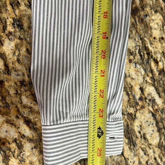 Theory White And Blue Stripes Long Sleeve Button Down Shirt Size S - Picture 10 of 11